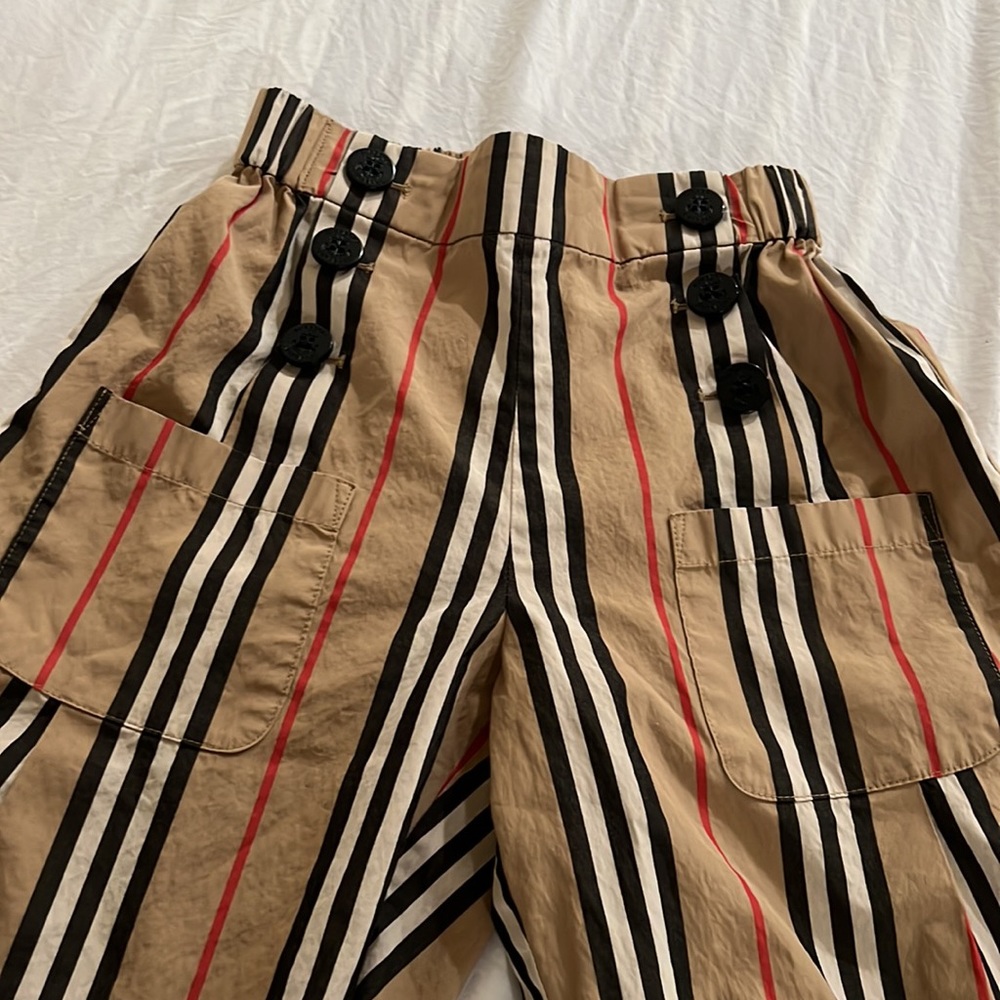 Girls 100% Auth. Burberry Taren Wide Legs icon Stripe Sailor Pants 8Y - Picture 5 of 7